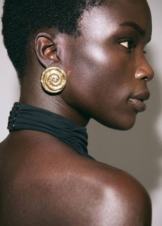 Mango Orecchini spirale cristalli oro - Donna - Taglia unica - MANGO