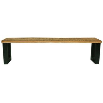 Jaipur Furniture Induse Bench - Mango Wood/Iron - L44 x W180 x H45 cm - Mango PP Saw Finish in Brown