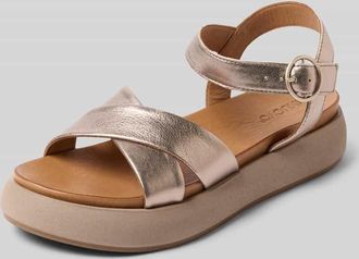 Inuovo Sandalette aus Leder mit Plateausohle in Metallic Braun, Gr&ouml;&szlig;e 36