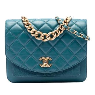 Chanel Pre-owned Vintage Satchel - Dames - Pre-owned - Blauw - Maat: ONE Size Leer