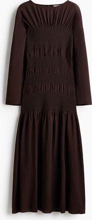 H&M Gesmoktes Kleid - Brown
