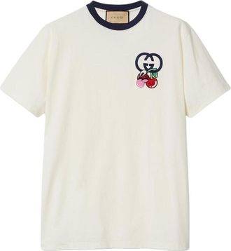Gucci Cotton Jersey T-Shirt With Patch Off White 785345-XJGIK-9088