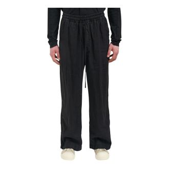 Thom Krom Wide Trousers, male, Black, Size: XS Pantalone in Lino
