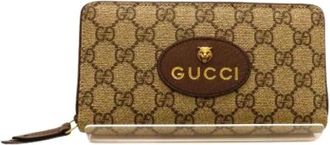 Gucci Pre-owned Wallets, male, Yellow, Size: ONE SIZE Pre-owned Neo Vintage GG Supreme Long Wallet