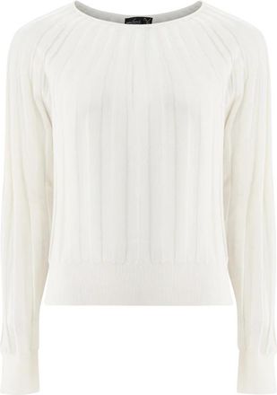 van Laack Saryn Rondehals Knit - Dames - Ronde hals truien - Wit - M - Katoen - Truien & Vesten