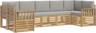 vidaXL Conjunto De Sof&aacute;s De Exterior 6 Uds. Blanco Y Gris Claro Vidaxl