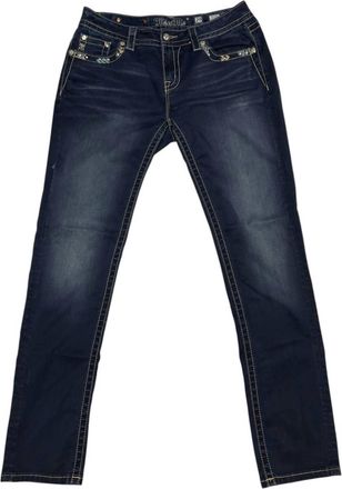 Miss Me Womens Denim Mid-Rise Curvy Skinny Jeans In Blue