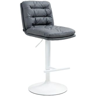 Clp Taburete de bar Damar en polipiel Gris Blanco