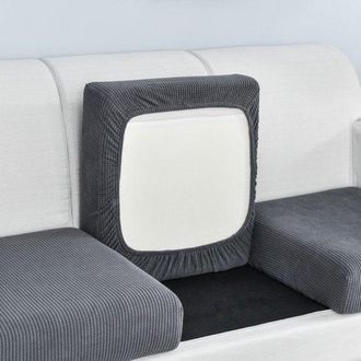 OEM Funda Para Coj&iacute;n De Sof&aacute; (1 Unidad), Antideslizante Y Suave, Funda Individual Ampliada: Largo 65-95 Cm X Ancho 65-95 Cm, Gris Oscuro
