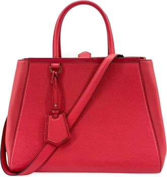 Fendi 2Jours Leather Red Leather Handbag (Pre-Owned)