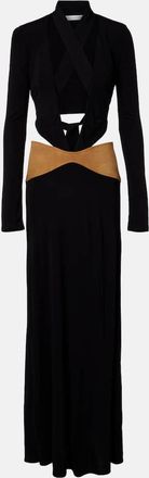 CHRISTOPHER ESBER Contour cutout suede-trimmed jersey gown