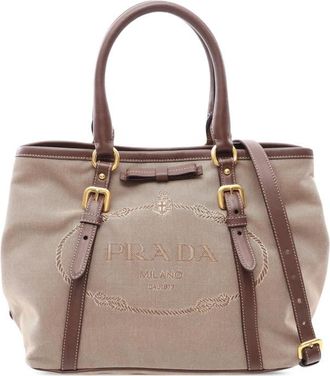Prada Pre-owned Prada Canvas Canapa Logo Satchel Ladies IAG43WYSXRARNS1N