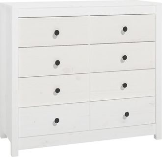 vidaXL Armario Auxiliar Madera Maciza De Pino Blanco 100x40x90 Cm Vidaxl