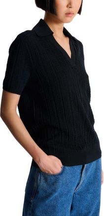 Balmain Monogram knit polo in Black at Nordstrom, Size 34 Eu