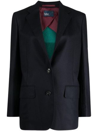 Kolor knitted-back single-breasted blazer - Black