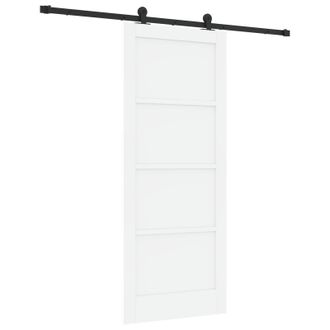 vidaXL Puerta Corredera Blanco Y Negro 83 X 202 Cm Vidaxl