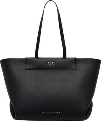 A|X Armani Exchange Shopper Tote - Dames - Shoppers - Zwart - ONE Size - Leer - Tassen