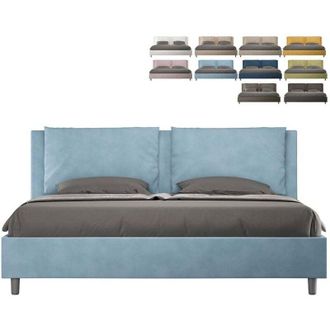 Les Tendances Les Tendances - Letto Matrimoniale King size rivestito in Microfibra - appia - Tipologia Letto: Con Rete e Contenitore - Colore: Azzurro - Dimensione