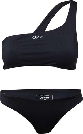 Off-white Dames/Dames Tweedelig Badpak (Zwart, Wit)
