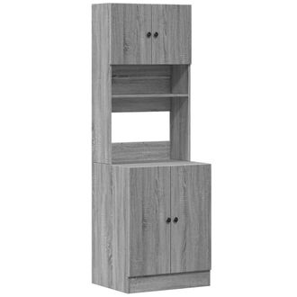 Berkfield Home Kitchen Cabinet Grey Sonoma 60x50x180 cm Engineered Wood | Size: 60 x 50 x 180 cm