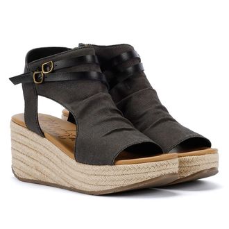 Blowfish Womens Lacey-C-Rope Wedge Sandal, Black, UK 7