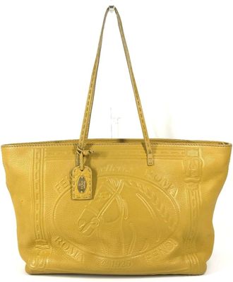 Fendi Yellow Leather Shoulder Bag Tote Bag (Pre-Owned)