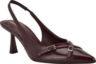 Calvin Klein Tulissa 2 Pointed Toe Slingback Pump in Dark Red at Nordstrom, Size 5.5