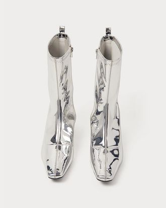 WeWoreWhat Glove Bootie in Silver at Nordstrom, Size 39