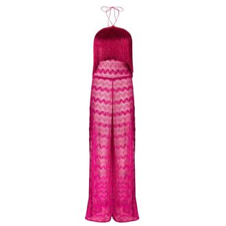 Missoni Zigzag Fringe Jumpsuit Trousers - female - Missoni - Jumpsuits - Pink - XS - Jumpsuits & Playsuits