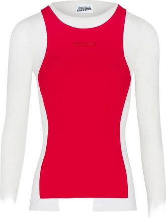 Jean Paul Gaultier T-shirt con design a strati - Rosso