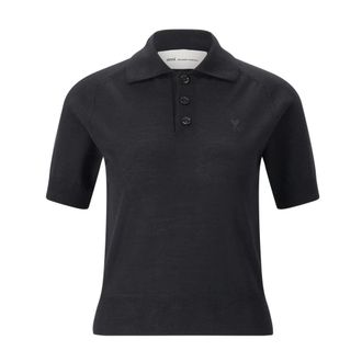 Ami Polo Shirts, male, Black, Size: XS Essential Polo Shirt