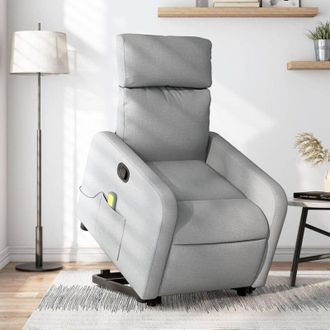 vidaXL Vidaxl - Sill&oacute;n De Masaje Reclinable De Pie De Tela Gris Claro