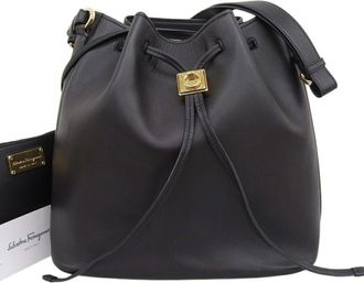 Ferragamo Leather Handbag Pouch Shoulder Bag (Pre-Owned)