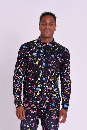 OOSC Baselayer Top - Catalina Wine Mixer Mens in Black With Colorful Splatter at Nordstrom, Size Medium