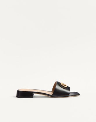 Valentino Garavani Sandalo Slide VLogo Signature In Vitello 20Mm Donna NERO 35.5