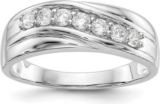 Diamond2Deal 14k Gold Lab Grown Diamond Wedding Band Ring 1/2Ct Clarity- VS Color- G-H