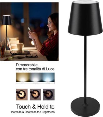 Trade Shop Trade Shop - Lampada De Cuadro Led Con Caracter&iacute;a Recarical Touch Dimmerabile 3 Colorres Bar - Negro