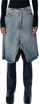 Rick Owens Uitgesneden Denim Rok - Dames - Spijkerrokken - Blauw - W26 - Denim - Rokken
