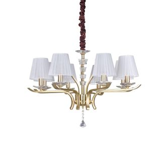 Ideal Lux Pegaso - L&aacute;mpara Colgante De 8 Brazos Con Varios Brazos, Lat&oacute;n Satinado - Ideal Lux