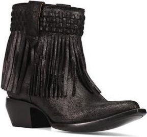 Frye Sacha Fringe Bootie in Black Metallic at Nordstrom Rack, Size 8.5