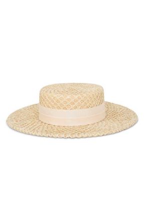 Gigi Burris Millinery Marion Woven Straw Boater Hat in Natural at Nordstrom, Size Medium