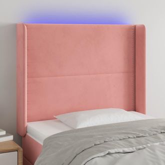 vidaXL Cabecero Con Led De Terciopelo Rosa 93x16x118/128 Cm Vidaxl