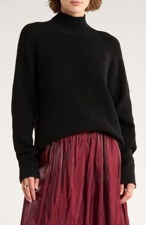 Nordstrom Rack Raglan Sleeve Mock Neck Sweater in Black at Nordstrom Rack, Size X-Large