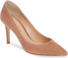 Gianvito Rossi Pointed Toe Pump in Praline Suede at Nordstrom Rack, Size 8Us / 38Eu