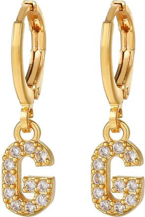 Generic 26 Initial Earrings 26 Diamond Alphabet Earrings A Z 26 Alphabet Initial Gold Earrings Light Luxury Premium Feeling Earrings For Women Girls Silver St