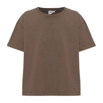 American Vintage Tops, Dames, Bruin, S, Katoen, Fizvalley Crew Neck T-shirt