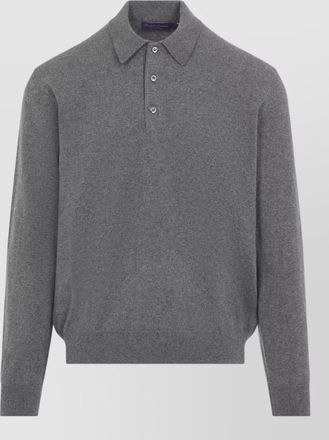 Ralph Lauren Purple Label cashmere fine-knit long-sleeve polo shirt