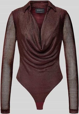 Bardot Bardot Body aus Viskose-Mix mit Umlegekragen Modell LOREL in Bordeaux, Größe 34