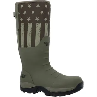 Georgia Boot Mens Gbr Rubber Pull-On Work Boot In Dark Green