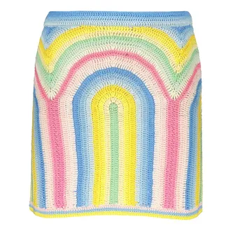 Casablanca Short Skirts, female, Multicolor, Size: S Crochet Knit Skirt